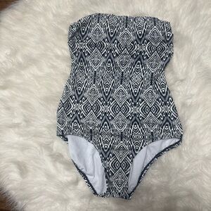 Jantzen Aztec Tribal Printed Strapless One Piece Bikini size 10 Women’s